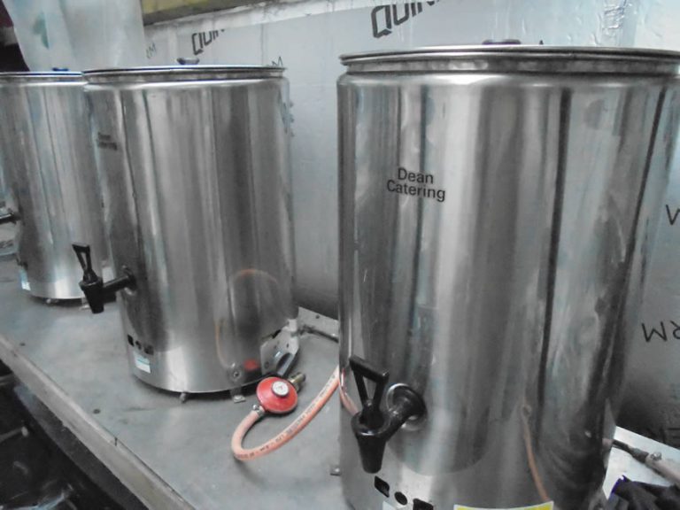 3 Table Top Large Water Urns LPG Gas Luxo Catering Hire Aberdeen